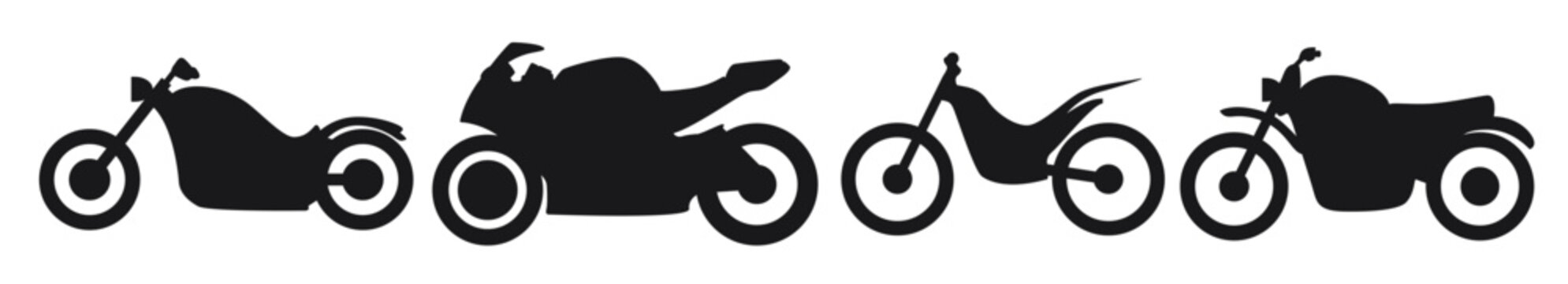  set of isolated icons on a theme motorcycle black color