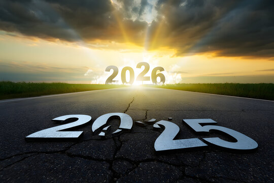 New year 2026 ahead with cracked 2025 road to success