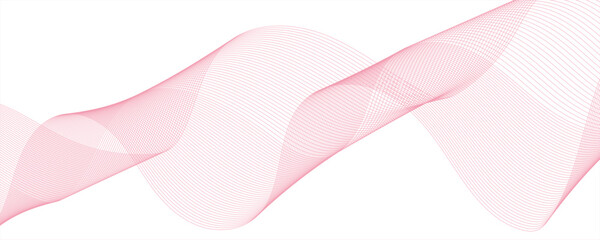 Abstract pink wave banner template.Wave with lines created using blend tool, blend line background.Abstract wave element for design. Wavy vector background.