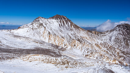Volcanic crater of Mount Aragats, Northern summit, at 4,090 m , Armenia.