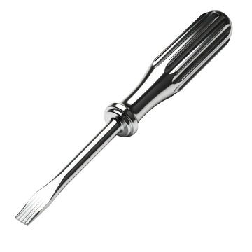 Flat-head screwdriver isolated on transparent background