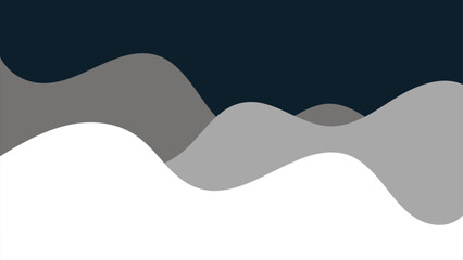 Simple Minimalist Vector Hills Mountain Background in The Dark Evening