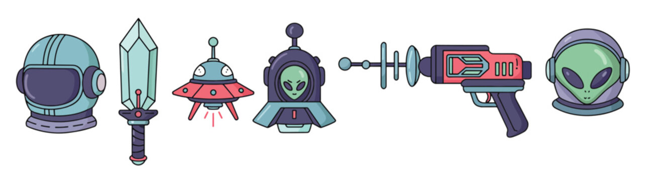 sci fi weapons and alien themed objects collection
