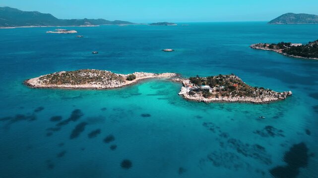 Aerial view of Kastellorizo (Megisti Island) in Greece