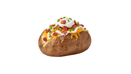 Loaded Baked Potato with Cheddar Cheese and Bacon