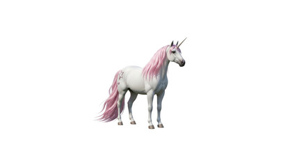 White Unicorn with Pink Mane Standing