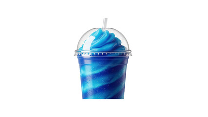 Blue raspberry slush with dome lid on Transparent Background