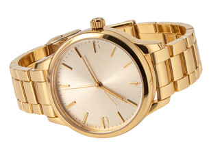  Luxury Women&rsquo;s Gold Bracelet Watch Isolated Transparent Background.