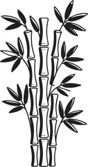 Obraz premium Detailed vector illustration of a bamboo tree with green stalks