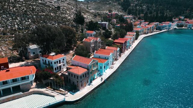 Aerial view of Kastellorizo (Megisti Island) in Greece