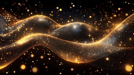 Golden wave abstract design