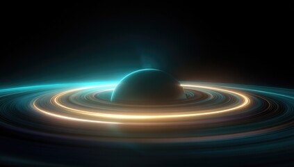 Cosmic ringed planet in dark space