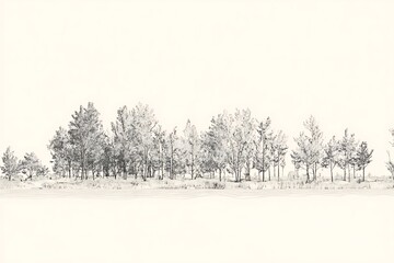 Vector illustration depicting a forest scene with trees and foliage