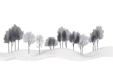 Vector illustration depicting a forest scene with trees and foliage