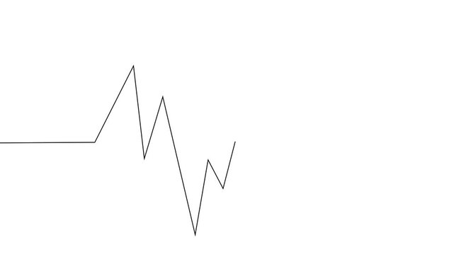 Continuous Single Line Drawing Animation of Heart Care Pulse, Simple Medical Health Icon Vector Illustration on White Background