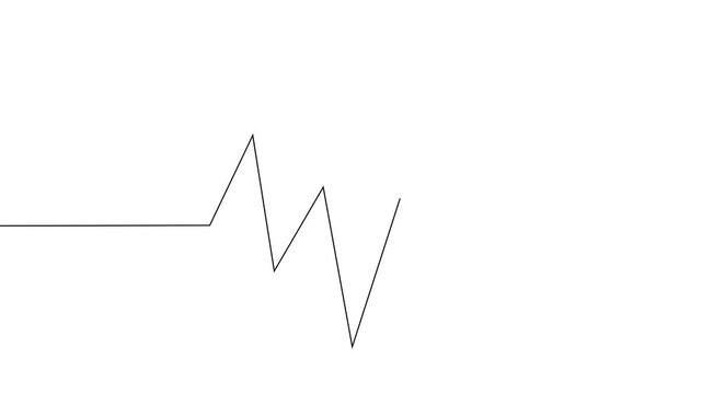 Continuous Single Line Drawing Animation of Heart Care Pulse, Simple Medical Health Icon Vector Illustration on White Background