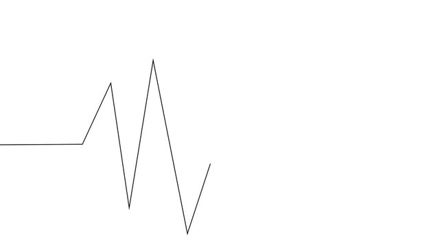 Continuous Single Line Drawing Animation of Heart Care Pulse, Simple Medical Health Icon Vector Illustration on White Background