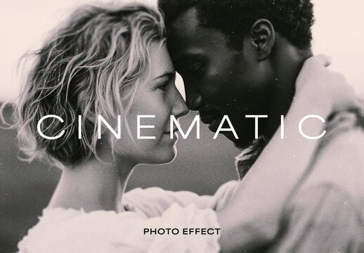 Retro Cinematic Photo Effect Mockup