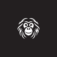 Obraz premium Orangutan head illustration on a black background