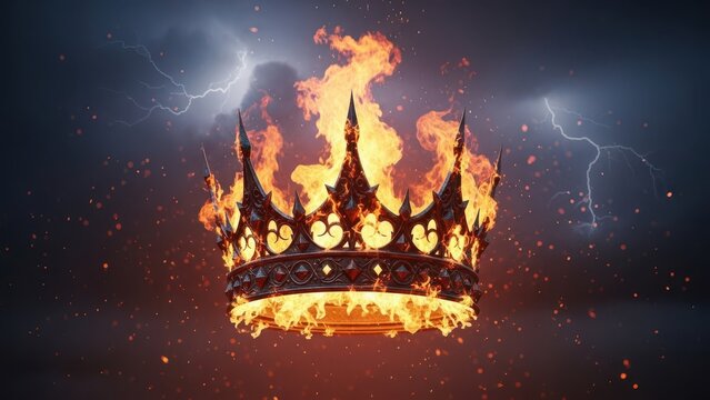Fiery Crown Reigning Under a Stormy Sky