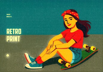 Retro Print Design Effect Mockup