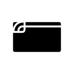 Black card with wireless signal in corner on transparent background