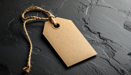 Premium blank gift tag with thick cardboard feel, reinforced hole, natural twine