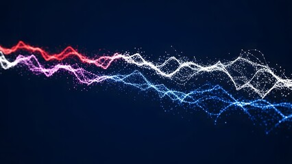Multicolored waveform pattern on a dark background