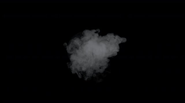 Super Slow Motion Shot of Real Smoke Spreading Towards Camera Isolated on Black at 1000fps.