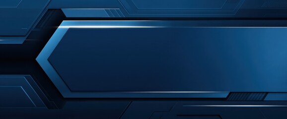 Obraz premium Abstract futuristic blue design with metallic elements and copy space background