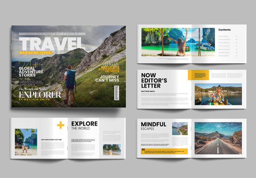 Adventure Travel Magazine Editorial Layout for Nature Explorers