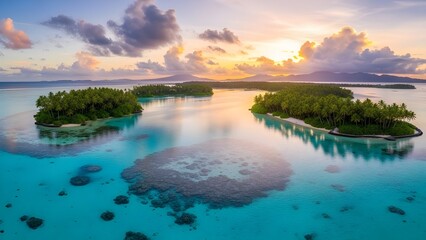 Archipiélago, bahía marina, hdri, mapa ambiental, panorama redondo, panorama esférico, proyección equidistante, panorama de alta resolución. Horizonte. Ilustración