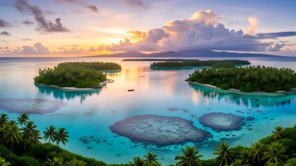 Archipiélago, bahía marina, hdri, mapa ambiental, panorama redondo, panorama esférico, proyección equidistante, panorama de alta resolución. Horizonte. Ilustración