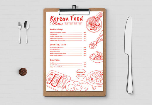 Korean Food Menu