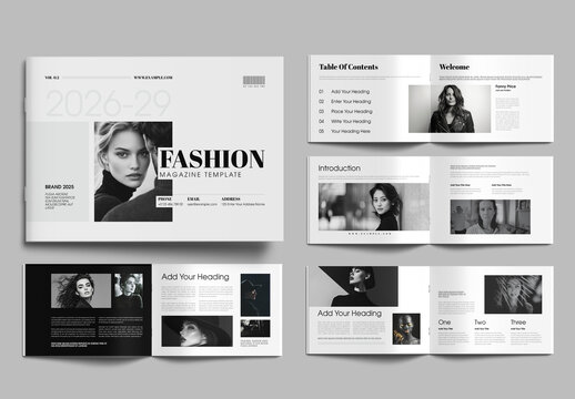 Luxury Fashion Magazine Editorial Layout for Style Lookbooks