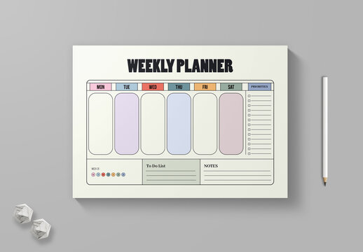 Minimal Weekly Planner Template Layout