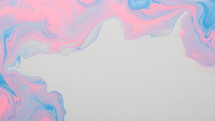 Abstract pastel pink and blue color paint with pastel gray background. Fluid composition with copy space. Minimal natural luxury.