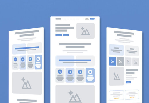 Professional Business Website Landing Page Wireframe Layout