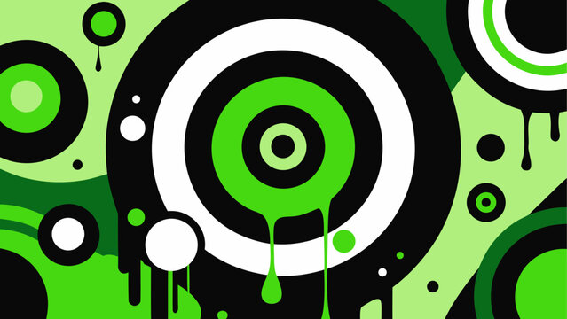 Vibrant green drip art
