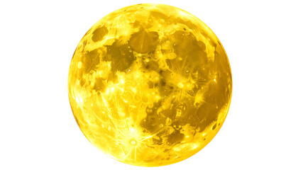 A glowing, golden sphere, resembling a celestial body, isolated on a black background