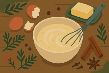 Taupe baking typography no captions scene icon festive numbers dusty brown warm