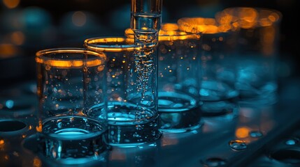 Colorful laboratory glassware