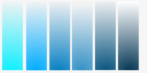 Blue color palette collection. Examples of blue abstract design palettes.