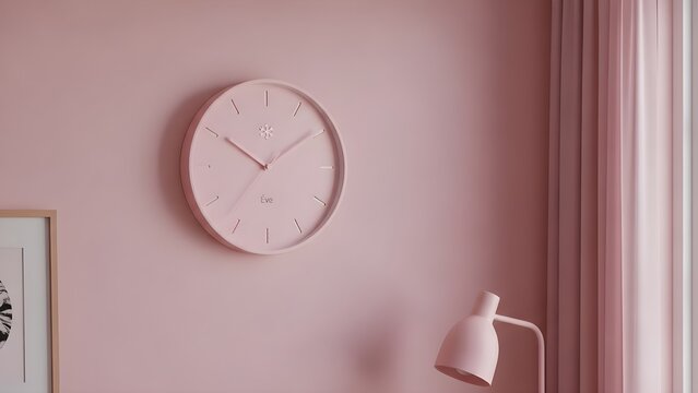 Trendy sunlight Summer pattern made with pink paper house on bright light blue background. Minimal summer concept.