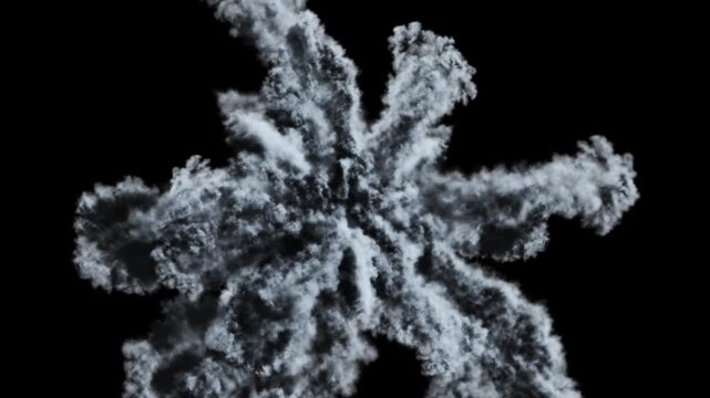 4K VFX Element practical atmospheric smoke. Abstract dense haze mist smoke cloud. Smoke in slow-motion floating through space against black. Mist effect. Fog effect. Haze and vapor action element.