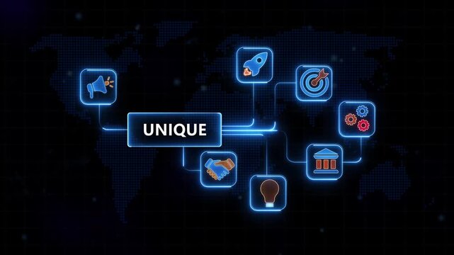 Unique Business Concepts Global Strategy Connected to Central Idea business strategy global connections