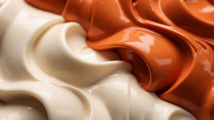 Creamy caramel and vanilla swirl texture, elegant dessert background, sweet food art