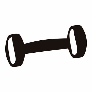 Simple black and white dumbbell drawing for fitness or exercise content