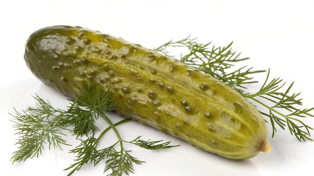dill pickle isolated on white background video