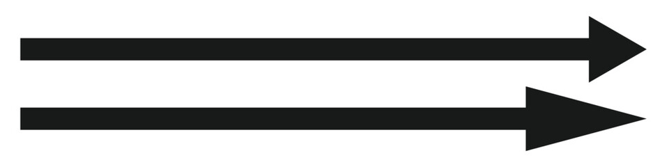 Black arrow pointing right. Arrow shape element